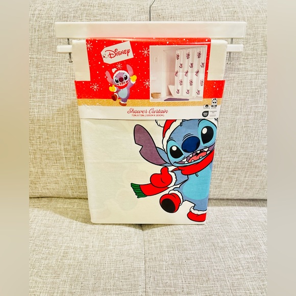 Lilo and stitch Christmas Shower Curtain - Picture 1 of 2